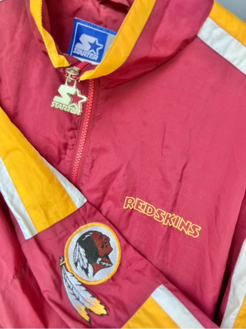 Vintage NFL Starter Jacket Washington Redskins Maroon Gold Sz XL Double Sided